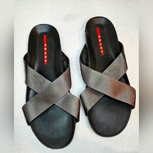 Men's prada sandals crisscross size 10
